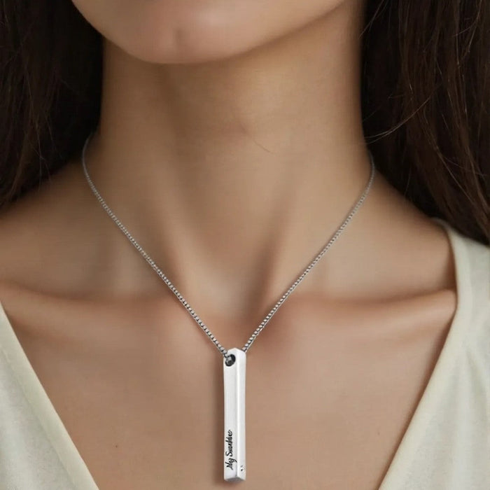 Custom Gold Bar Necklace For Mothers Day