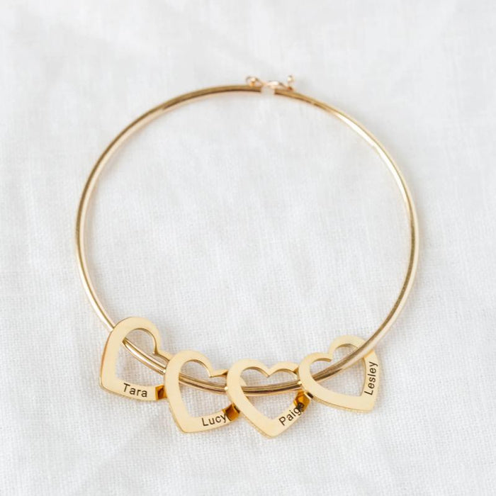 Bangle Bracelet With Personalized Design Charms