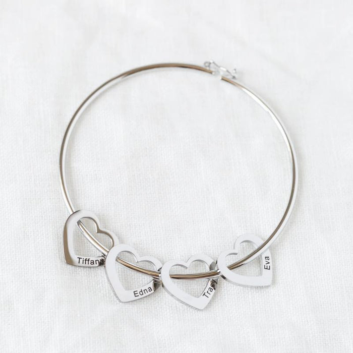 Bangle Bracelet With Personalized Design Charms