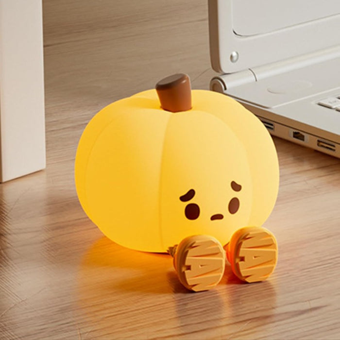 Rechargeable Pumpkin Night Lamp with Adjustable Brightness