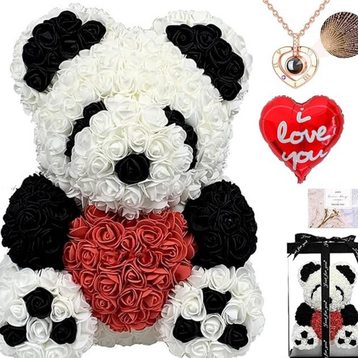 Rose Teddy Bear -  Decorative Gift Box And LED Lights