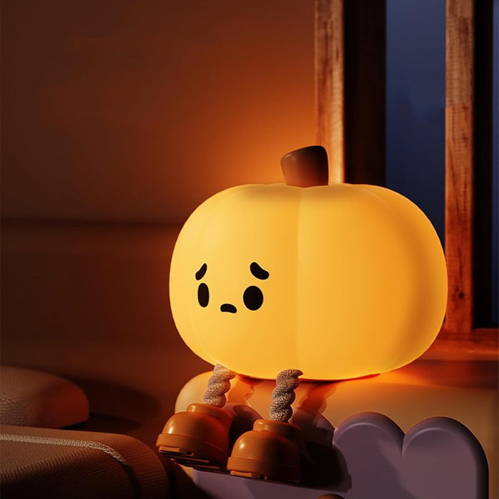 Rechargeable Pumpkin Night Lamp with Adjustable Brightness