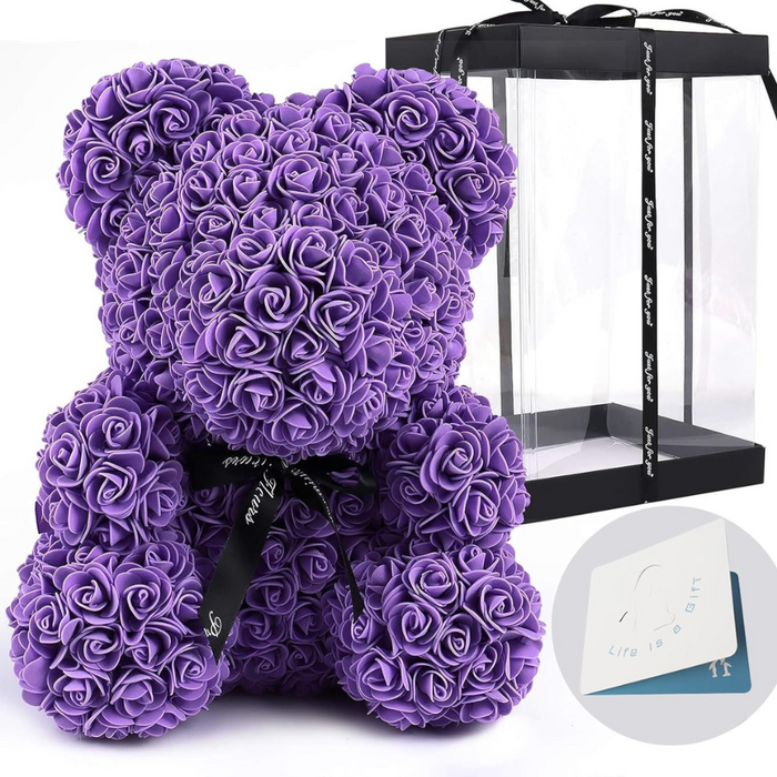 Decorative Teddy Bear - With Artificial Flower Gift Set