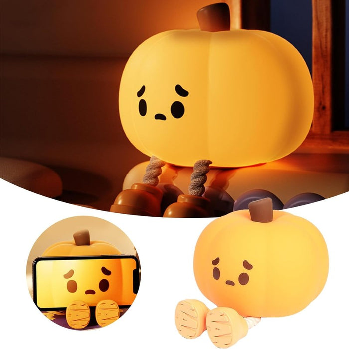 Rechargeable Pumpkin Night Lamp with Adjustable Brightness