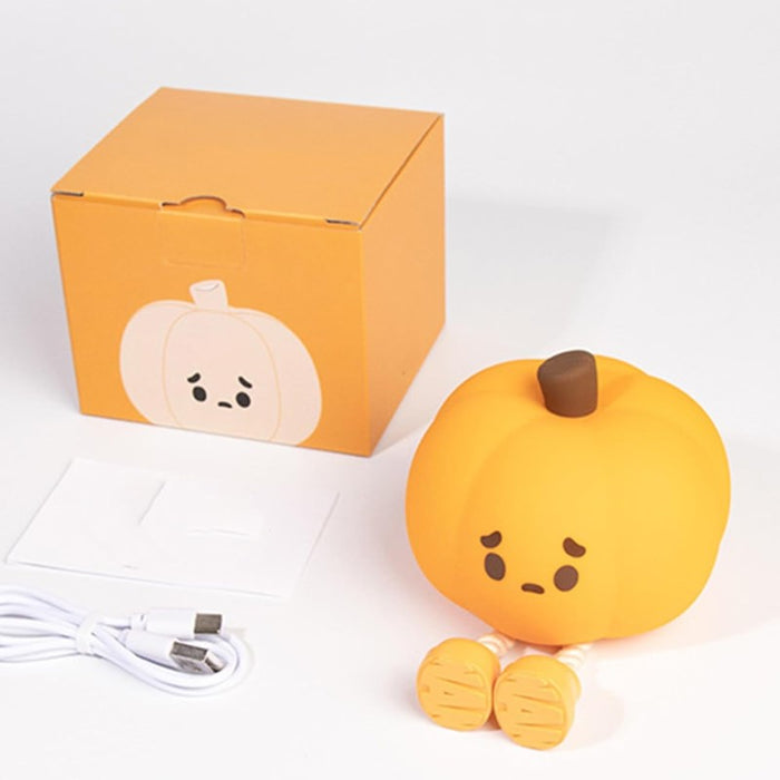 Rechargeable Pumpkin Night Lamp with Adjustable Brightness