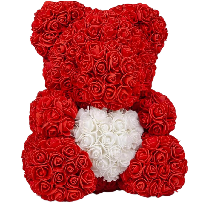 Rose Bear Gift - 16 Inches Handmade Box And LED Lights