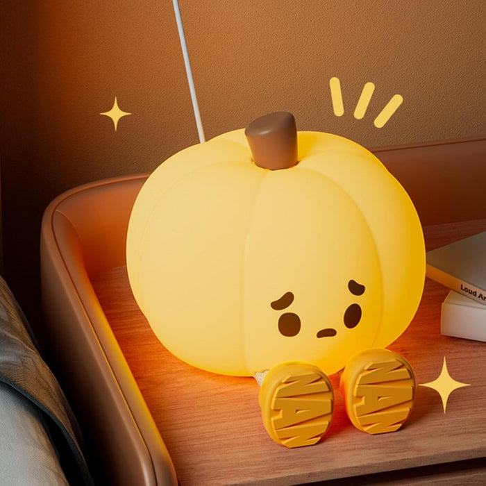 Rechargeable Pumpkin Night Lamp with Adjustable Brightness