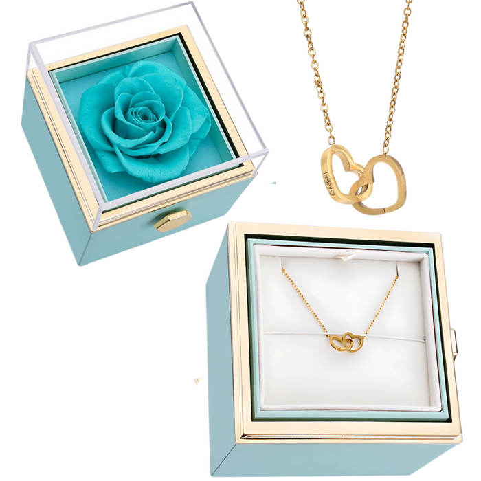 Personalized Name Pendant And Rose Gift Set