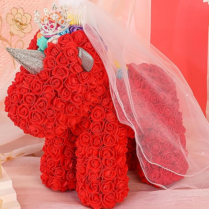 Handcrafted Rose Unicorn Gift - Preserved Roses For Lasting Beauty