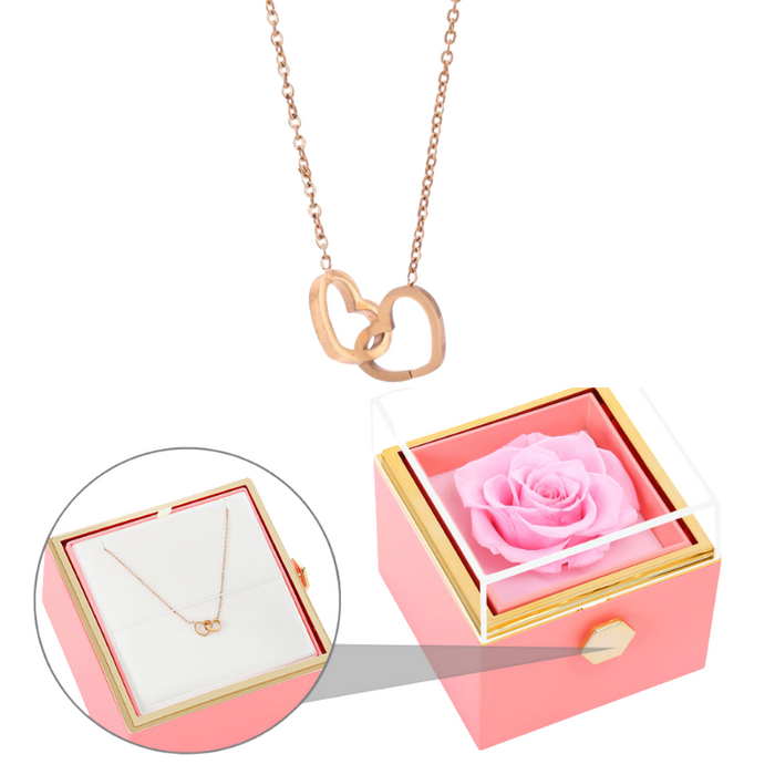 Personalized Name Pendant and Eternal Rose Gift Set