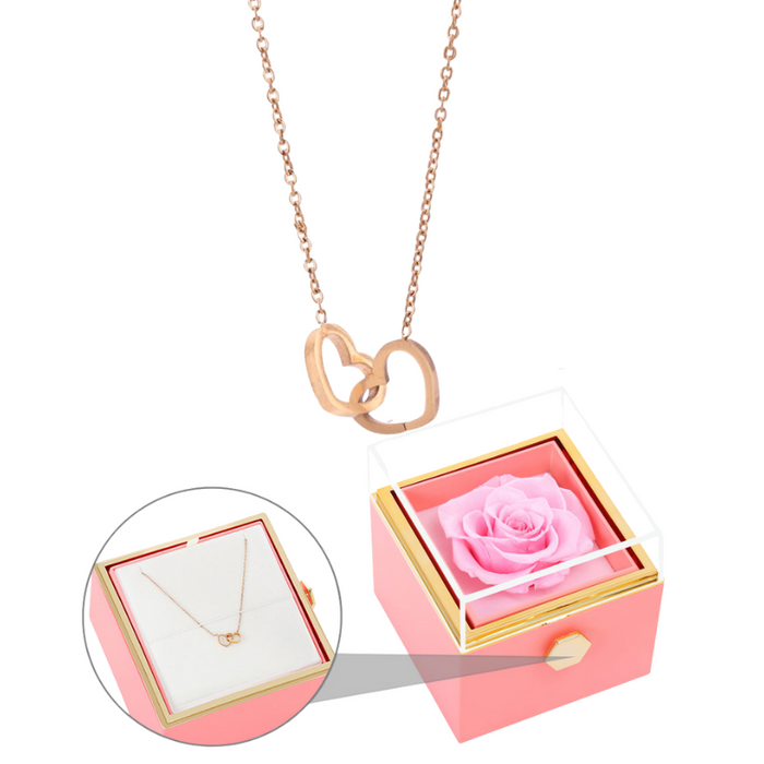 Personalized Name Pendant and Eternal Rose Gift Set