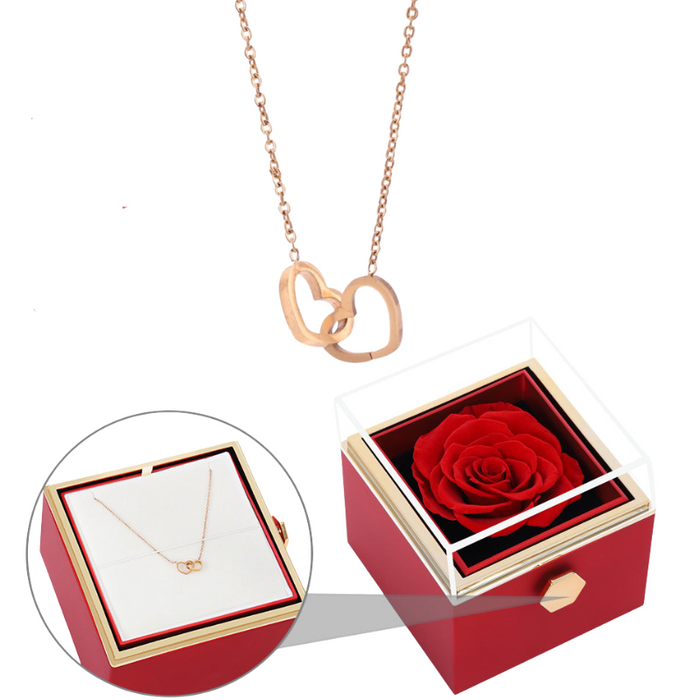 Personalized Name Pendant And Rose Gift Set