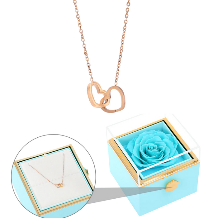 Personalized Name Pendant and Eternal Rose Gift Set