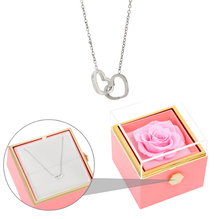 Personalized Name Pendant and Eternal Rose Gift Set