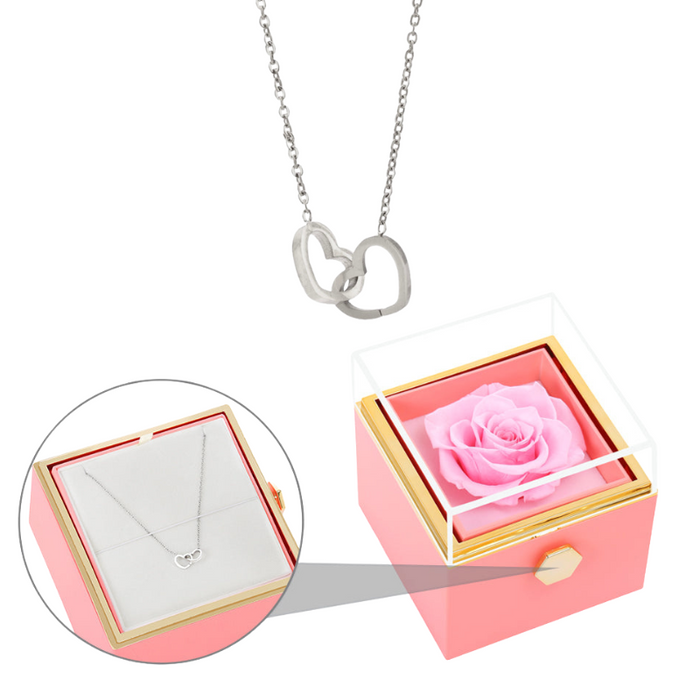 Personalized Name Pendant And Rose Gift Set