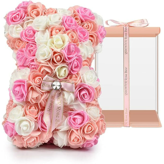 Artificial Floral Arrangement - Multi Rose Bear Display With Gift Box