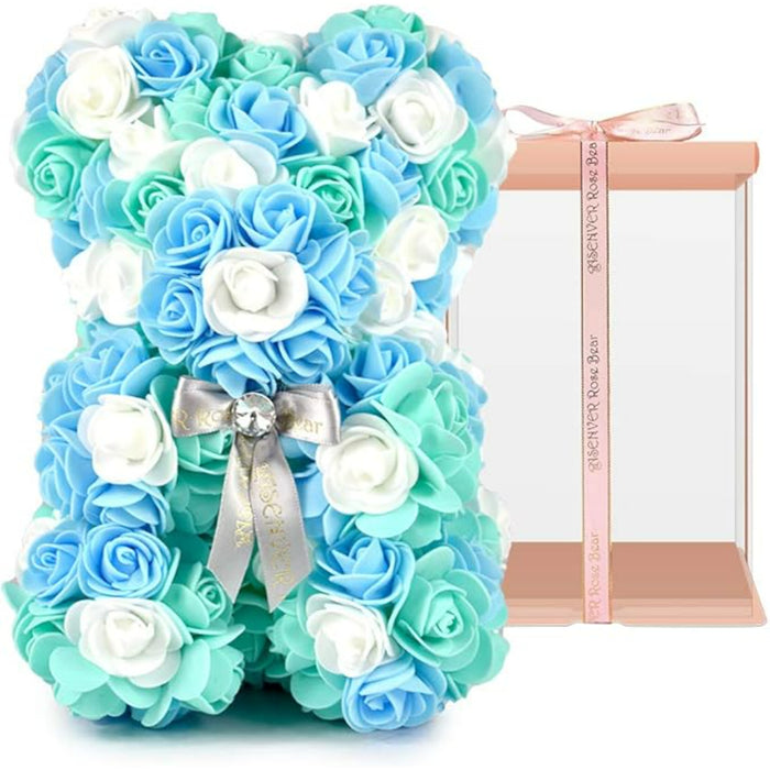 Artificial Floral Arrangement - Multi Rose Bear Display With Gift Box