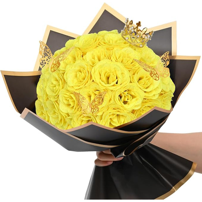 Handcrafted Artificial Floral Bouquet With Decorative Wrapping