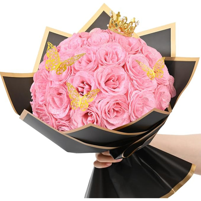 Handcrafted Artificial Floral Bouquet With Decorative Wrapping