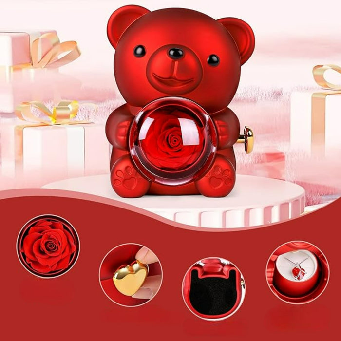 Floral Teddy Bear - Rotating Floral Display And Pendant