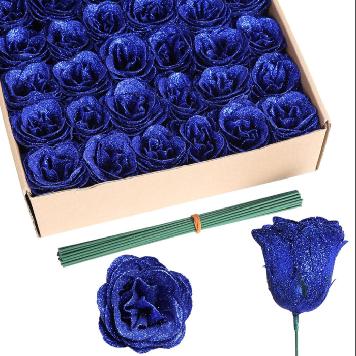 Artificial Glitter Rose Bouquet For Home Decoration