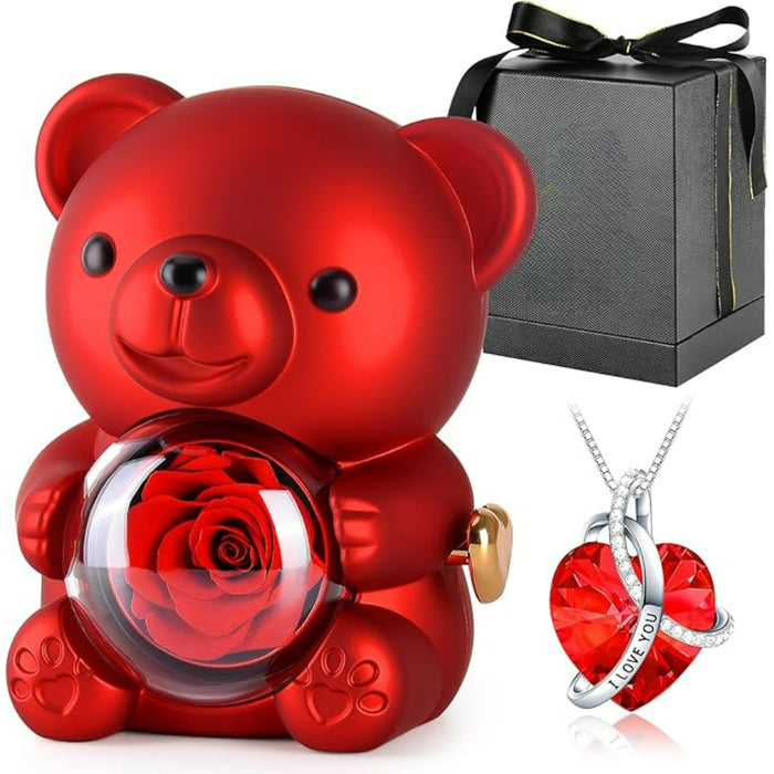 Floral Teddy Bear - Rotating Floral Display And Pendant