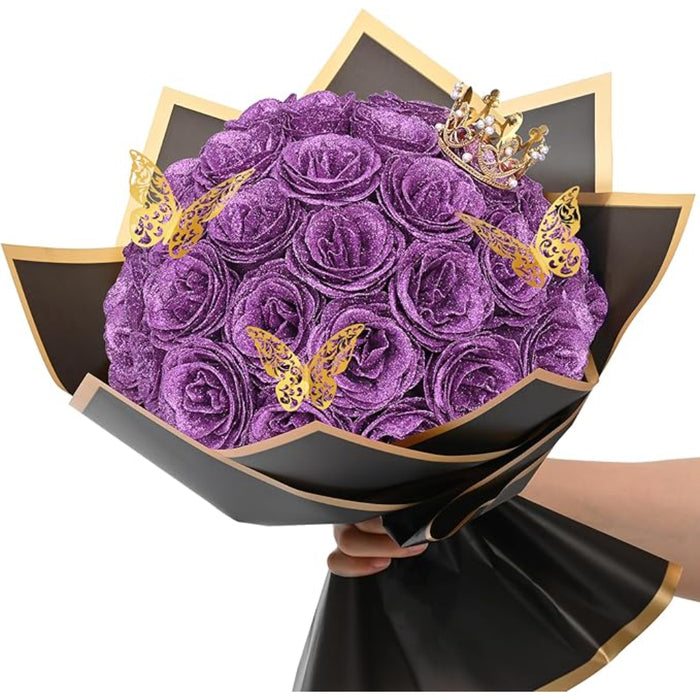 Handcrafted Artificial Floral Bouquet With Decorative Wrapping