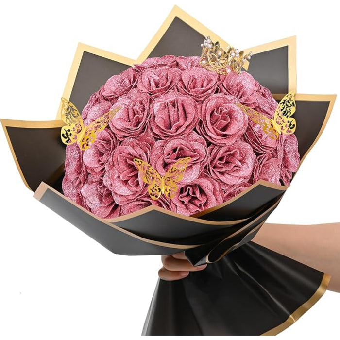 Handcrafted Artificial Floral Bouquet With Decorative Wrapping