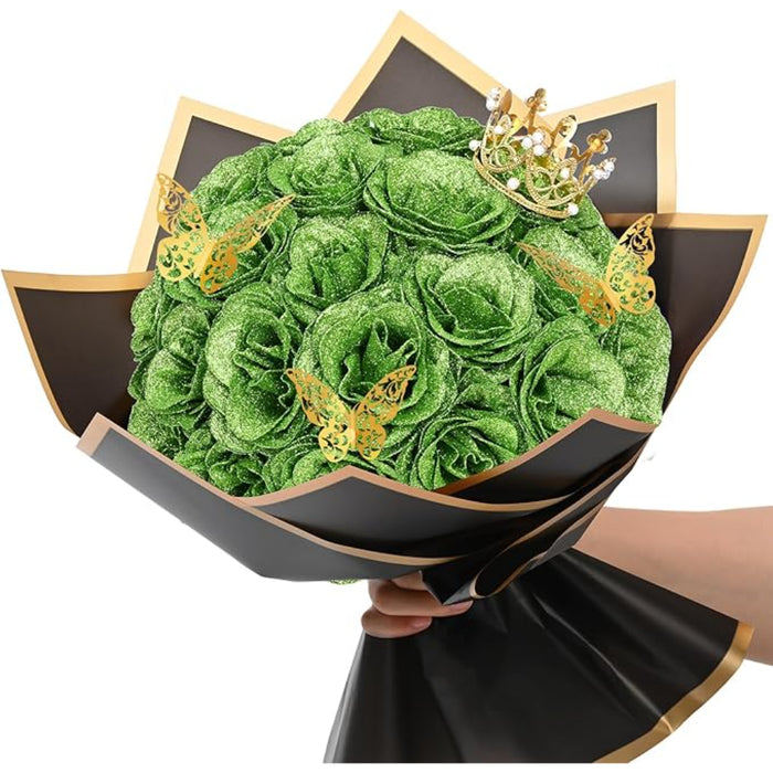 Handcrafted Artificial Floral Bouquet With Decorative Wrapping