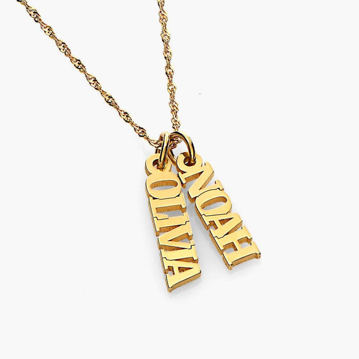 Minimalist Mothers Day Necklace With Custom Engraved Tags