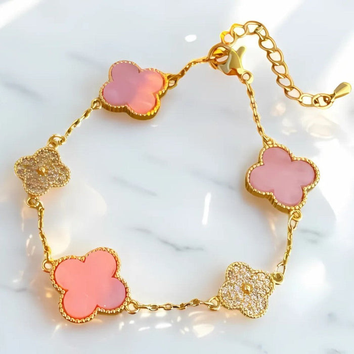 Adjustable Floral Diamond Bracelet For Mothers Day