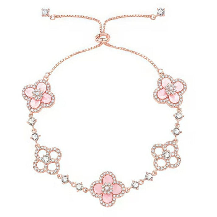 Adjustable Floral Diamond Bracelet For Mothers Day