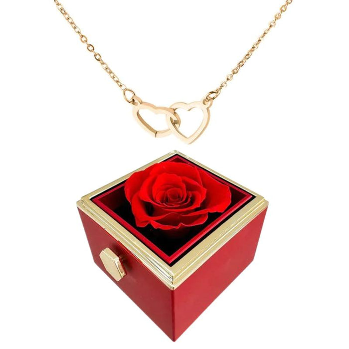 Eternal Rose Box With Engraved Design Necklace