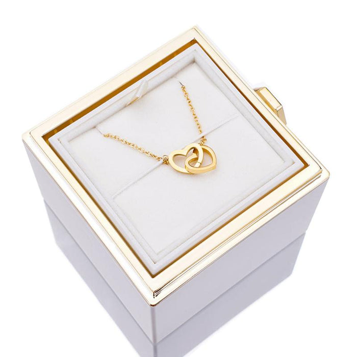 Eternal Rose Box With Engraved Necklace