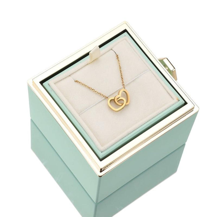Eternal Rose Box With Engraved Necklace