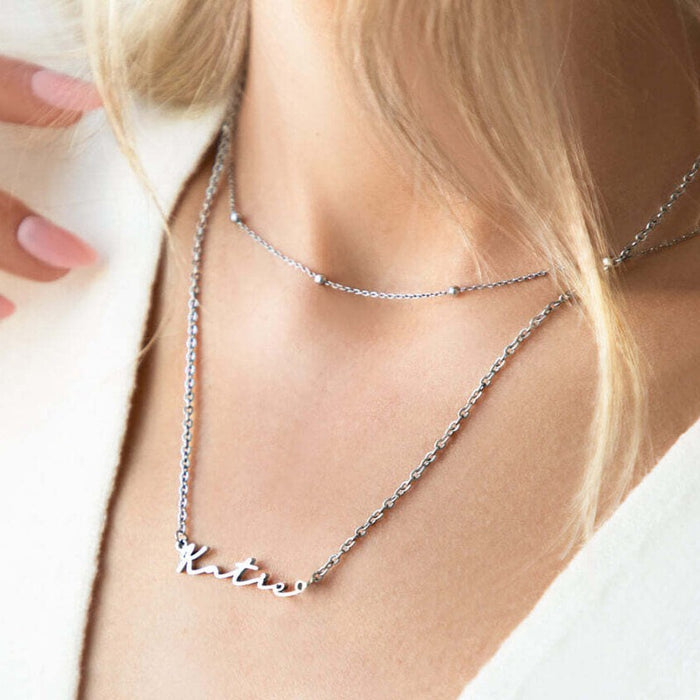 Personalized Name Signature Necklace With Chain Varieties