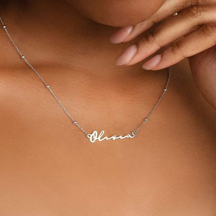 Personalized Name Signature Necklace With Chain Varieties