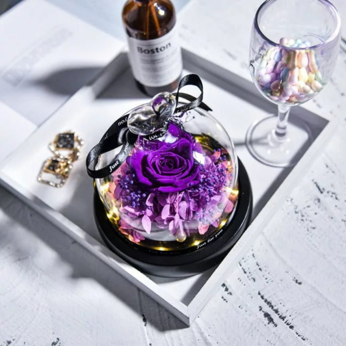 Mini Preserved Rose In Glass Dome