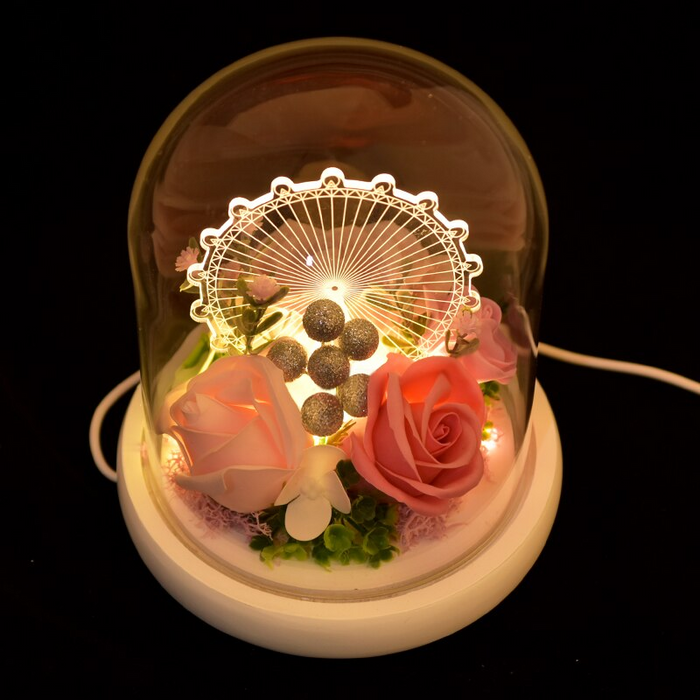 Aromatherapy LED Soap Rose Dome