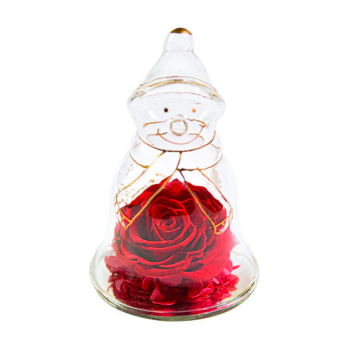 Preserved Rose in Snowman