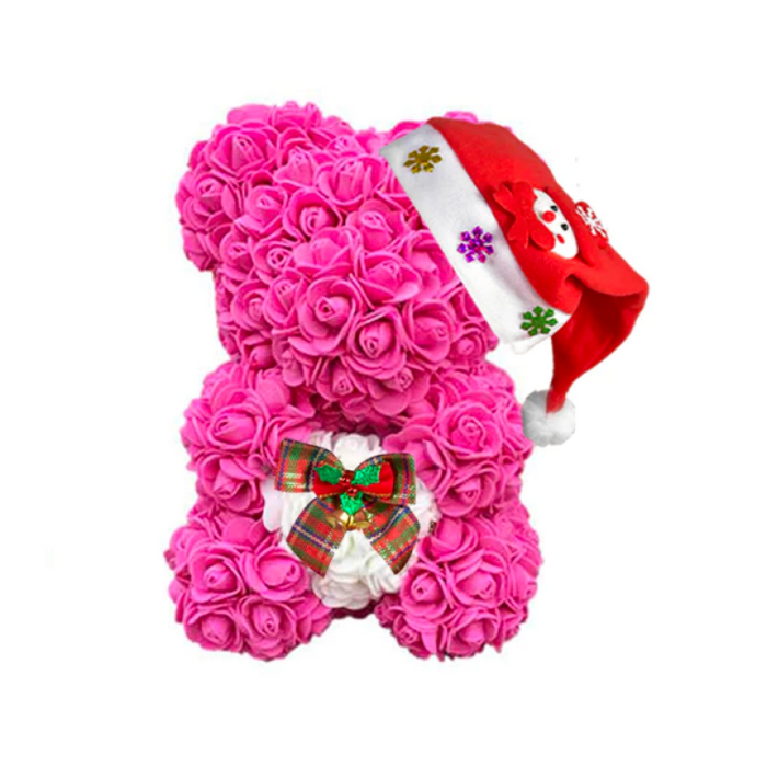 Christmas Bow Rose Bear