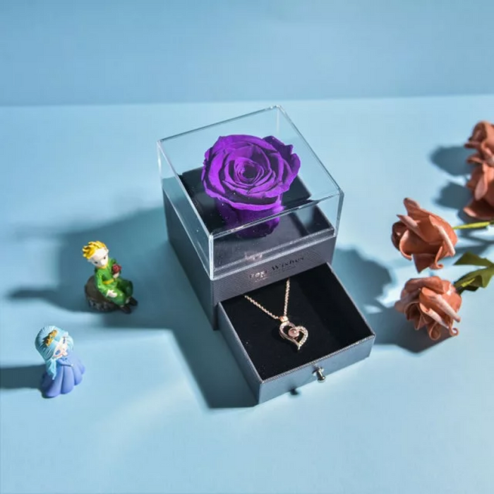 Acrylic Single Rose Jewelry Box