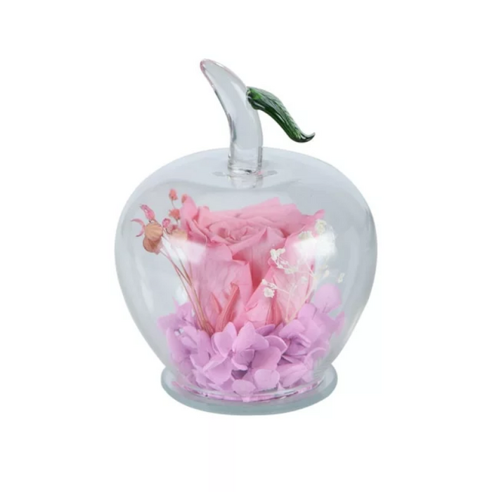 Preserved Rose In Apple-shaped Glass Dome