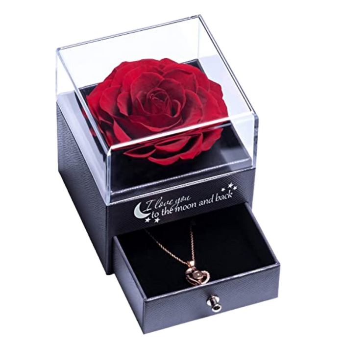 Acrylic Single Rose Jewelry Box